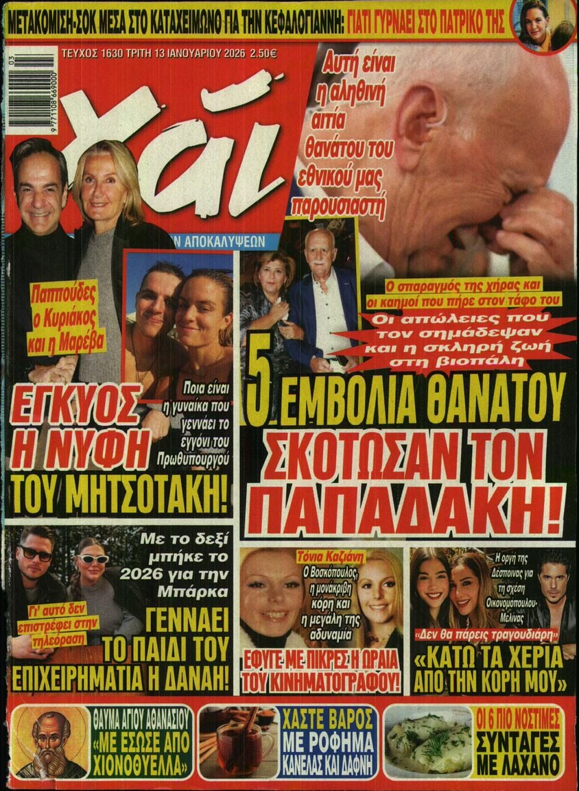 Πρωτοσέλιδο εφημερίδας ΧΑΙ