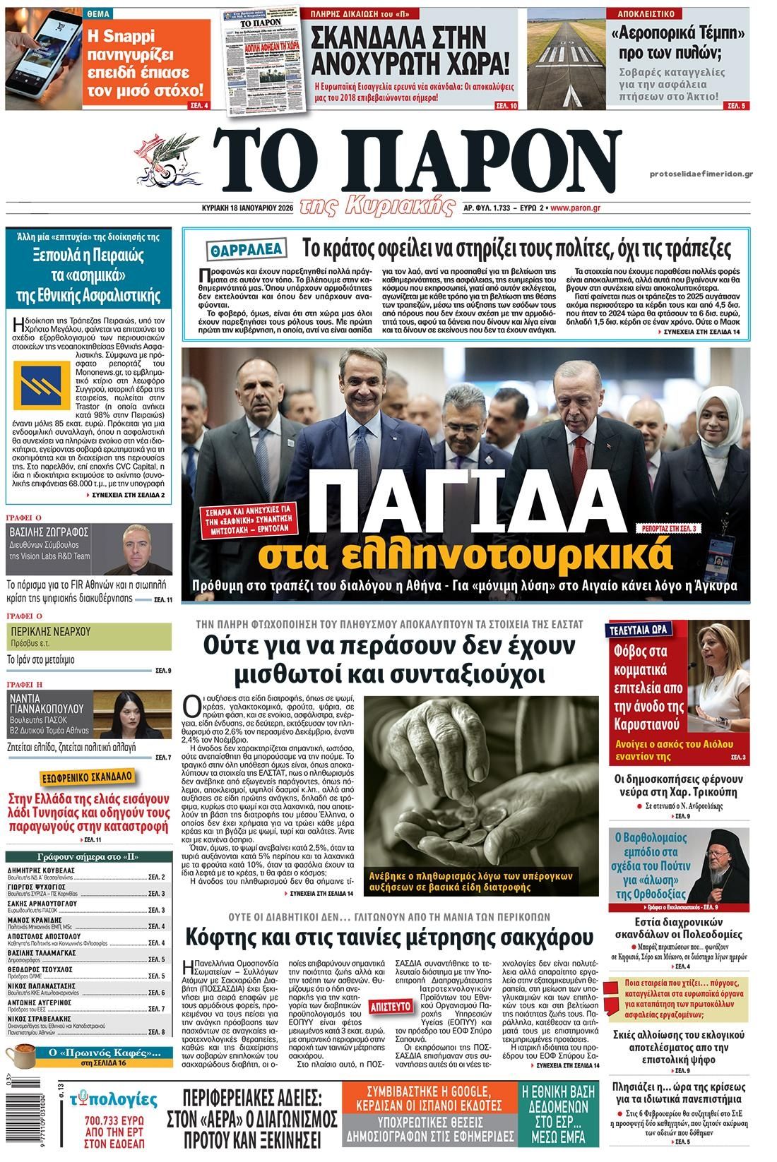 Πρωτοσέλιδο εφημερίδας Το Παρόν