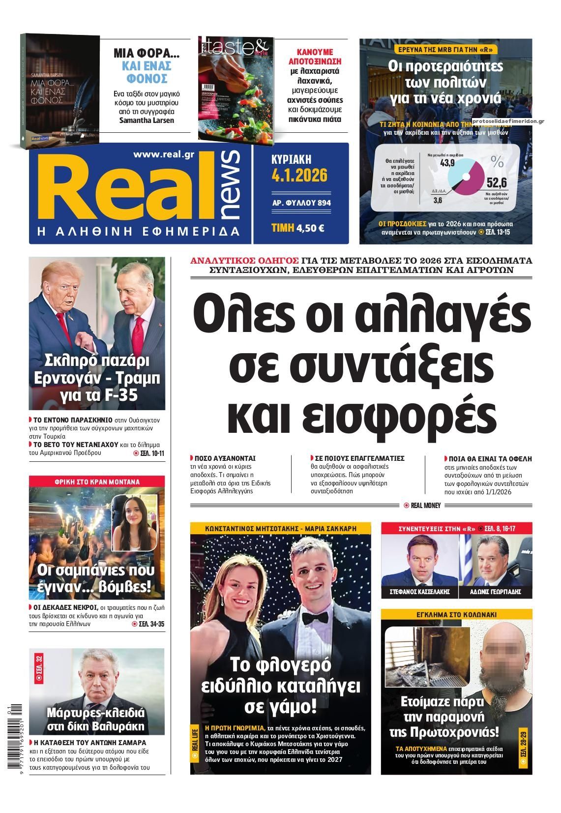 Πρωτοσέλιδο εφημερίδας Real News