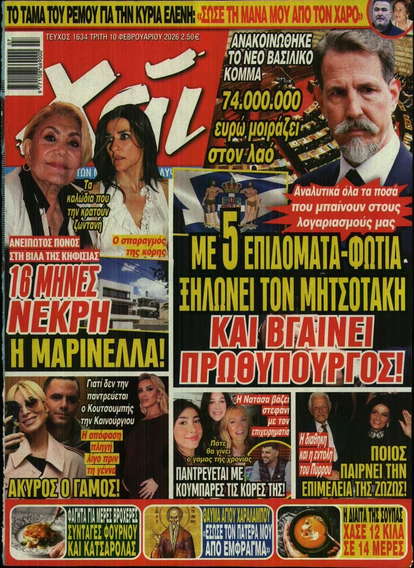 Πρωτοσέλιδο εφημερίδας ΧΑΙ