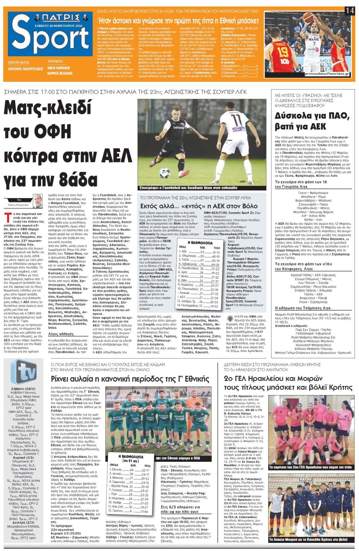 Πρωτοσέλιδο εφημερίδας 