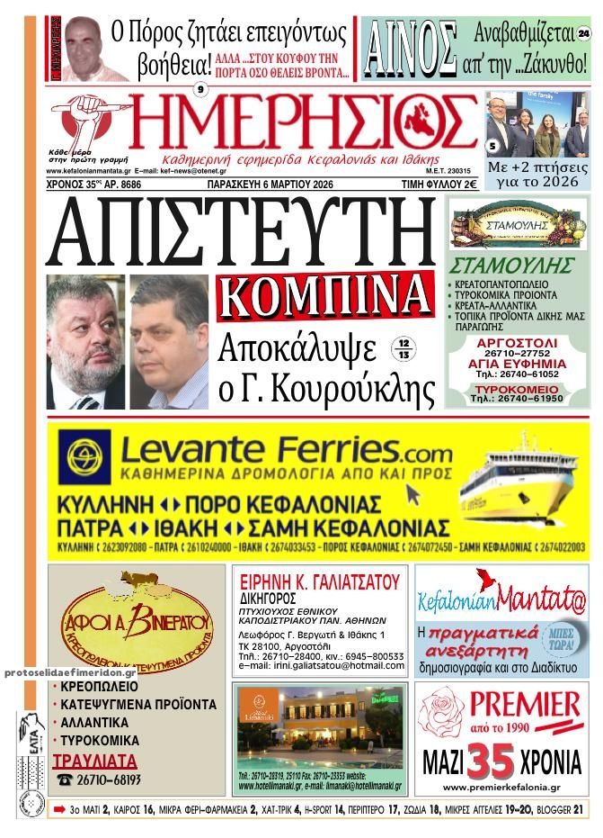 Πρωτοσέλιδο εφημερίδας 