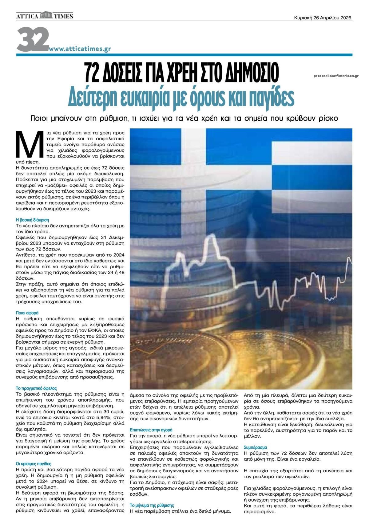 Οπισθόφυλλο εφημερίδας Attica Times