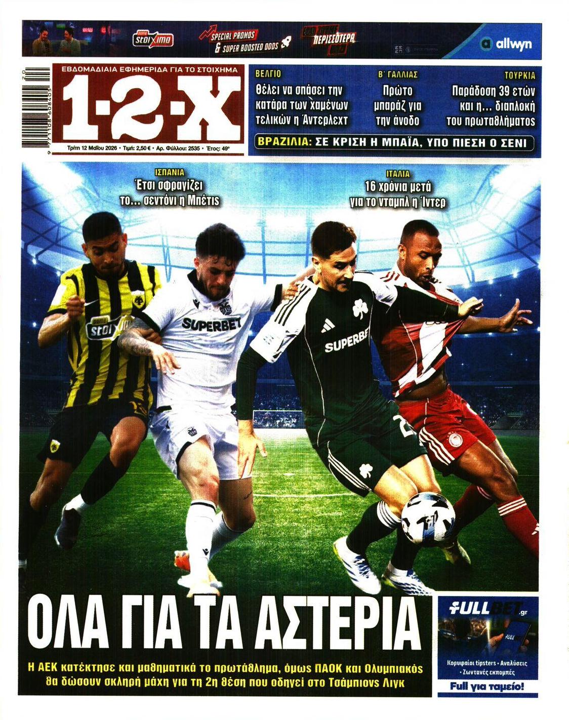 Πρωτοσέλιδο εφημερίδας 12x