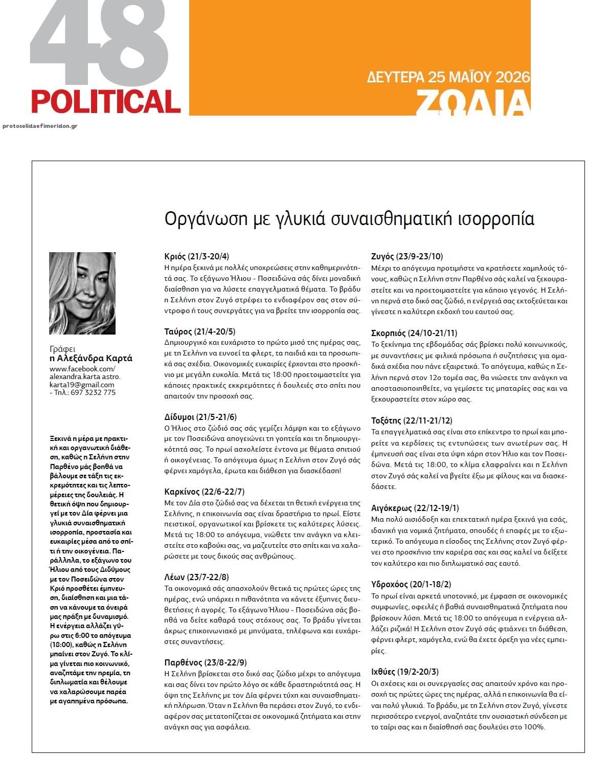 Οπισθόφυλλο εφημερίδας Political