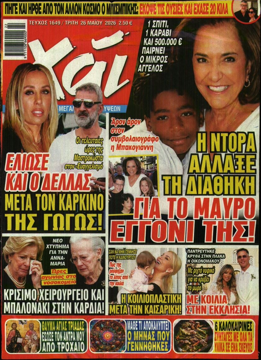 Πρωτοσέλιδο εφημερίδας ΧΑΙ