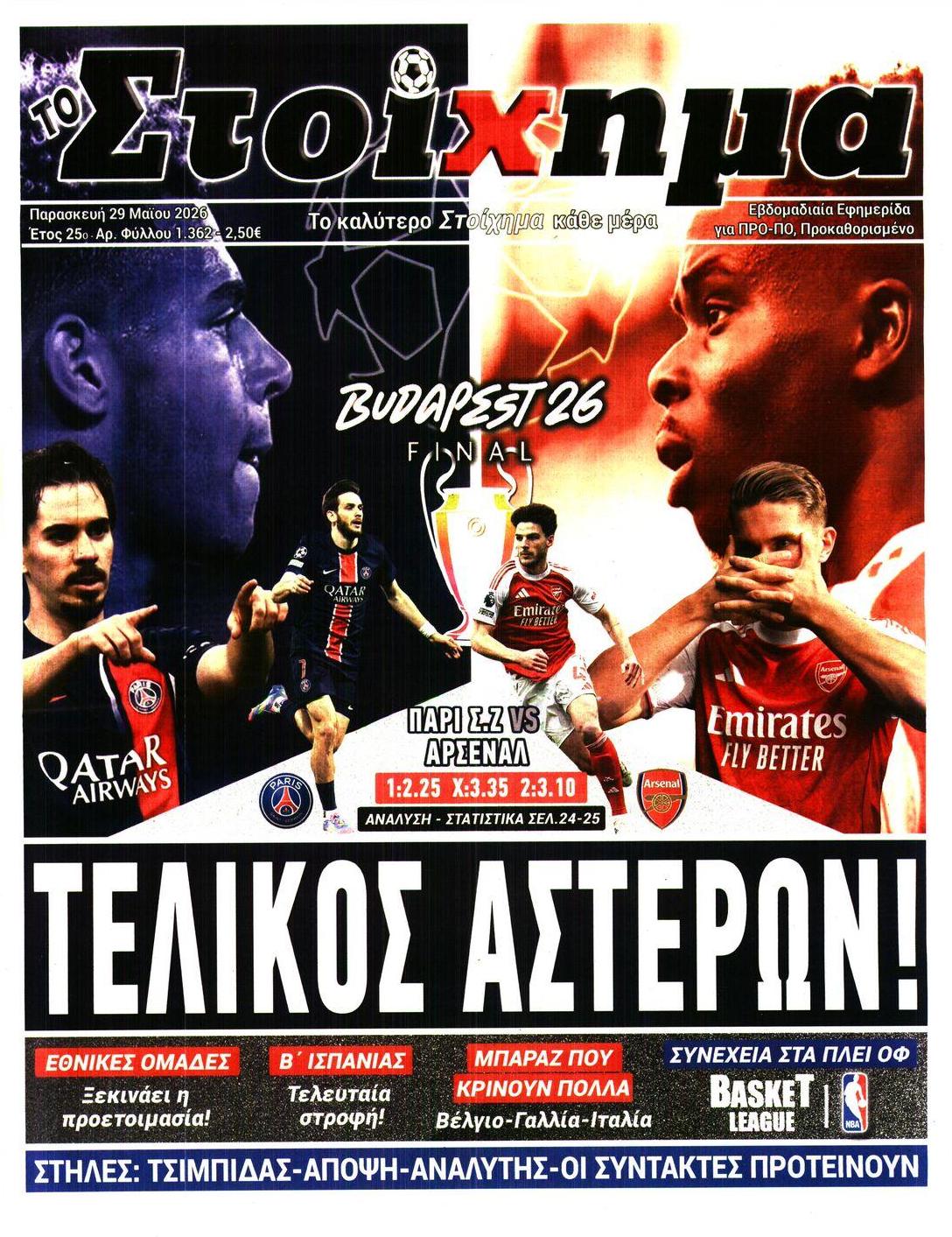 Πρωτοσέλιδο εφημερίδας Στοίχημα