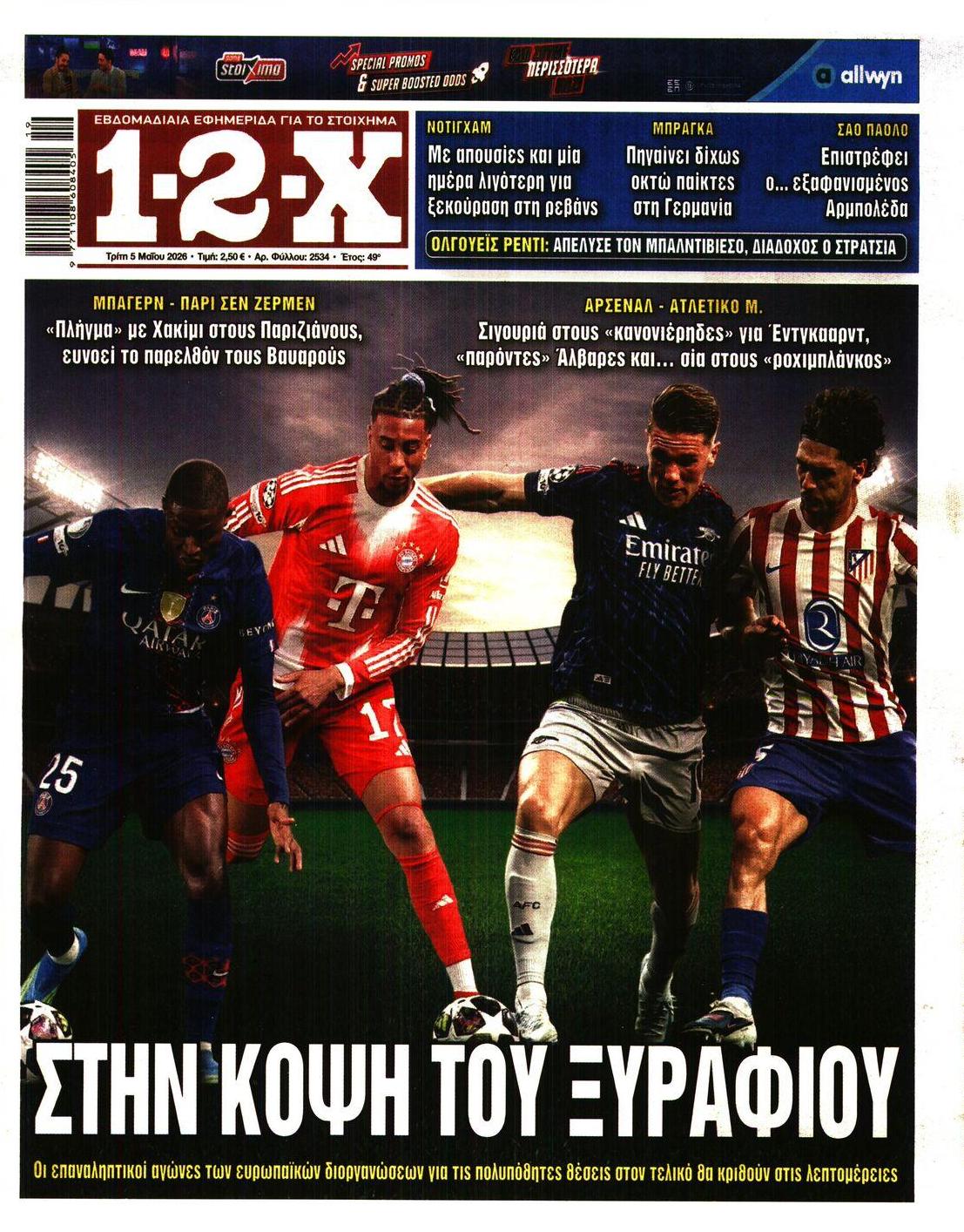 Πρωτοσέλιδο εφημερίδας 12x