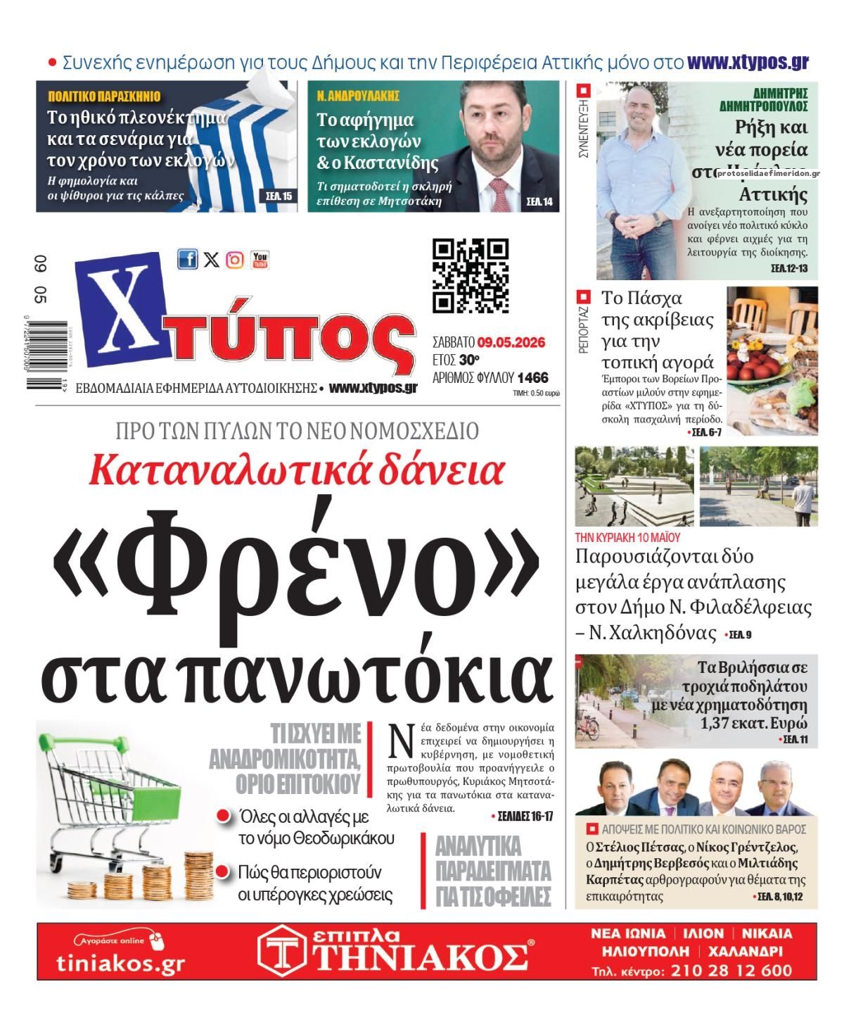 Πρωτοσέλιδο εφημερίδας Χτύπος