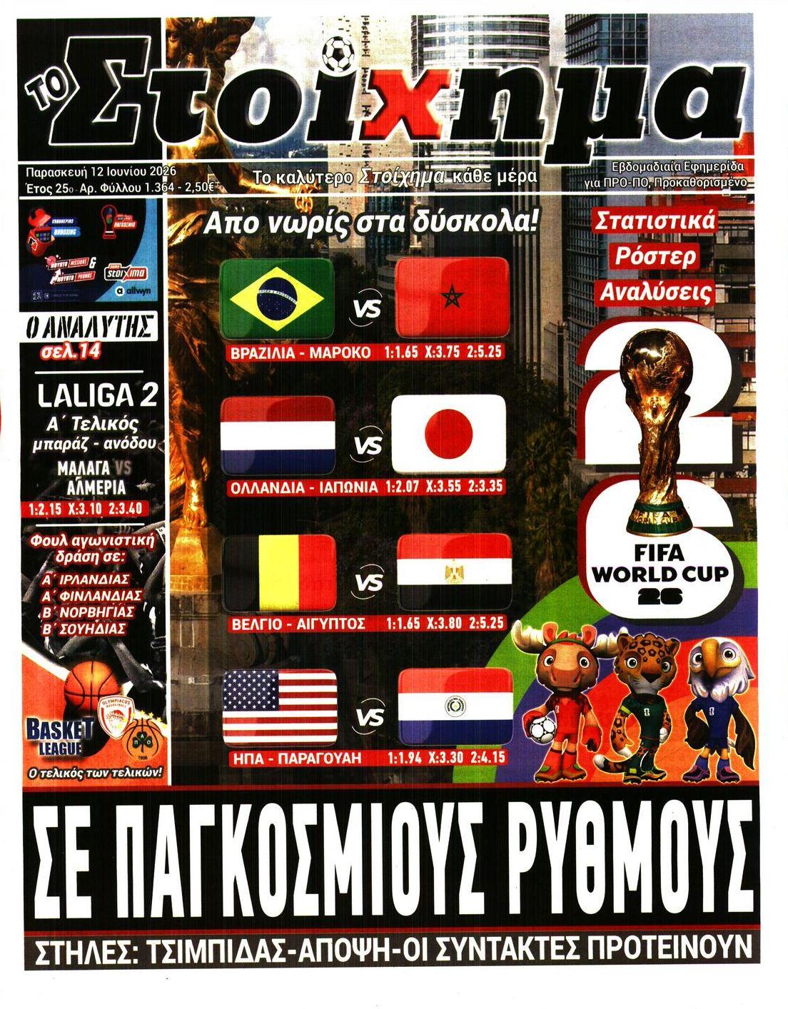 Πρωτοσέλιδο εφημερίδας Στοίχημα