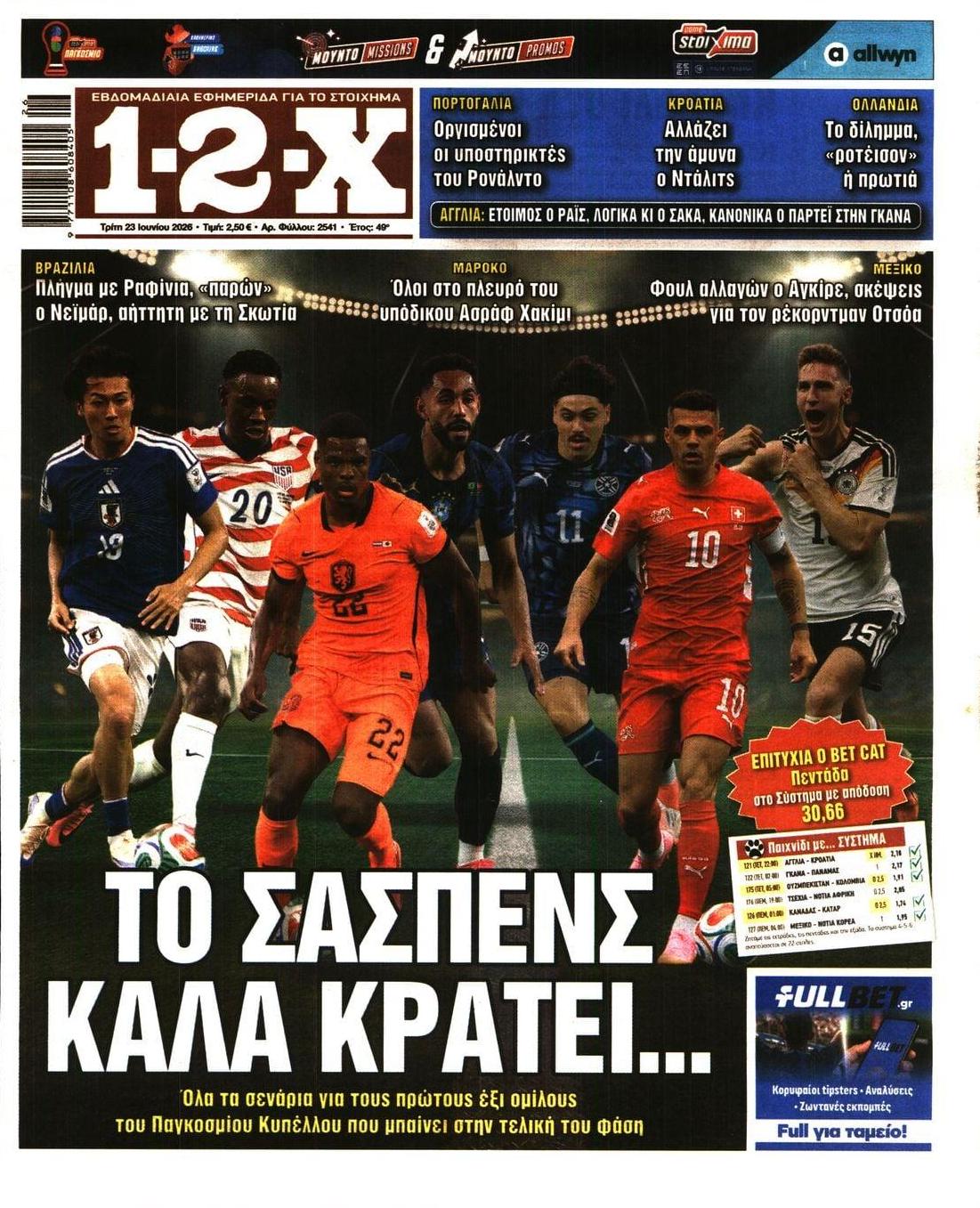 Πρωτοσέλιδο εφημερίδας 12x
