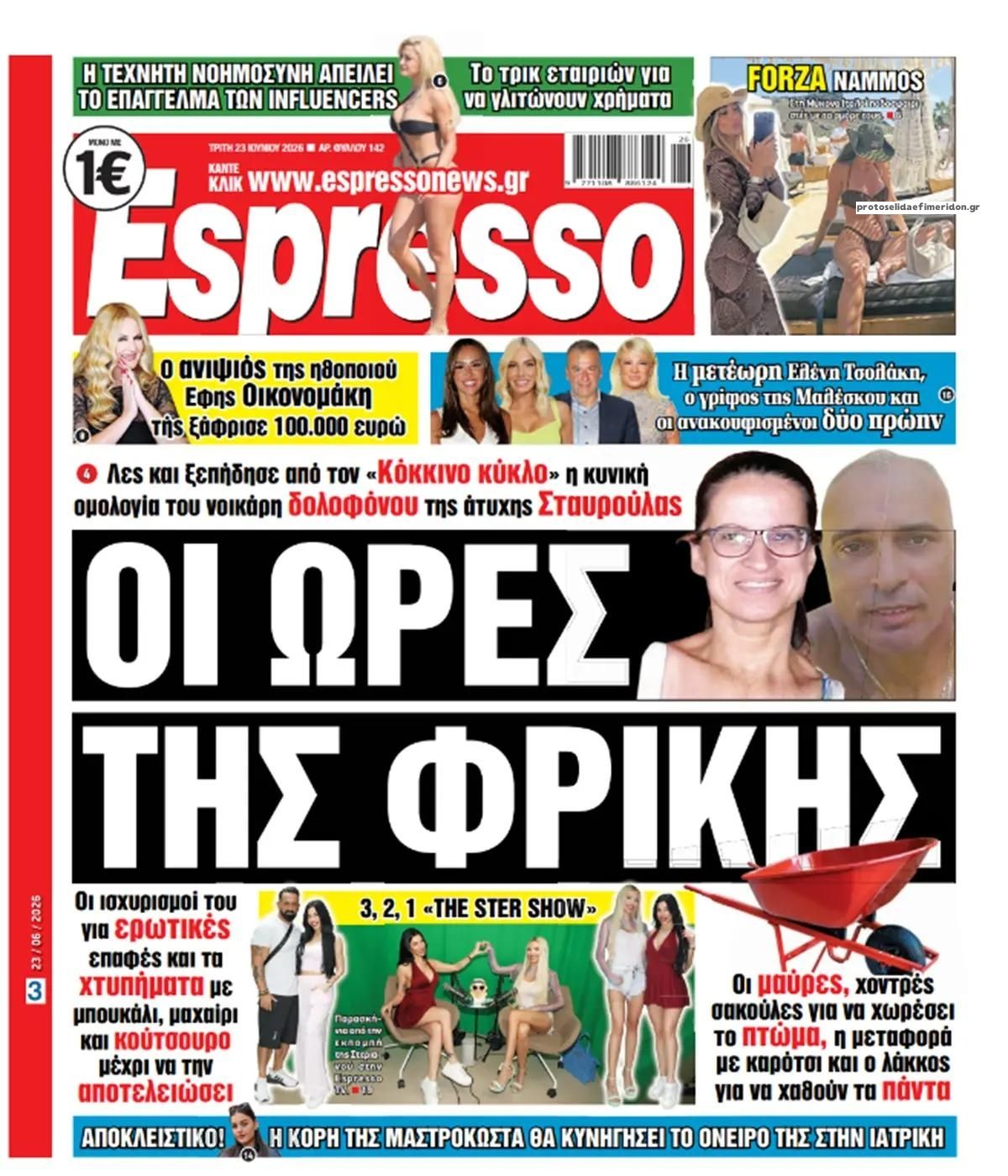 Πρωτοσέλιδο εφημερίδας Espresso