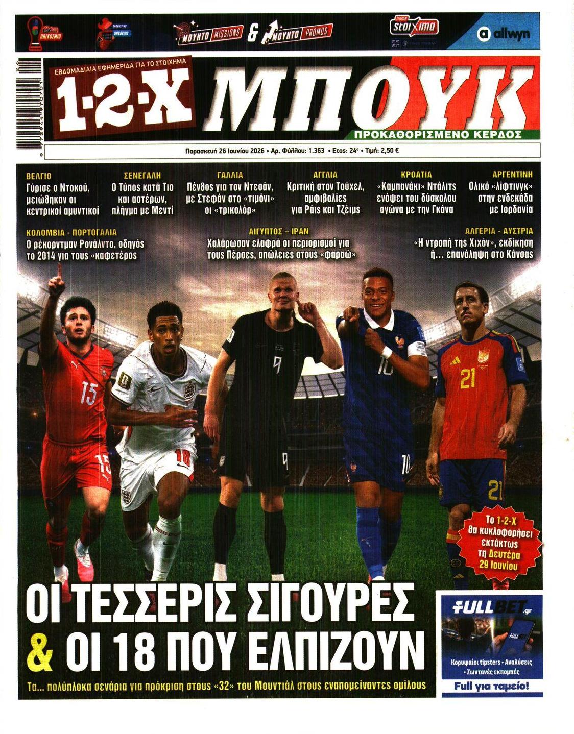 Πρωτοσέλιδο εφημερίδας 12x