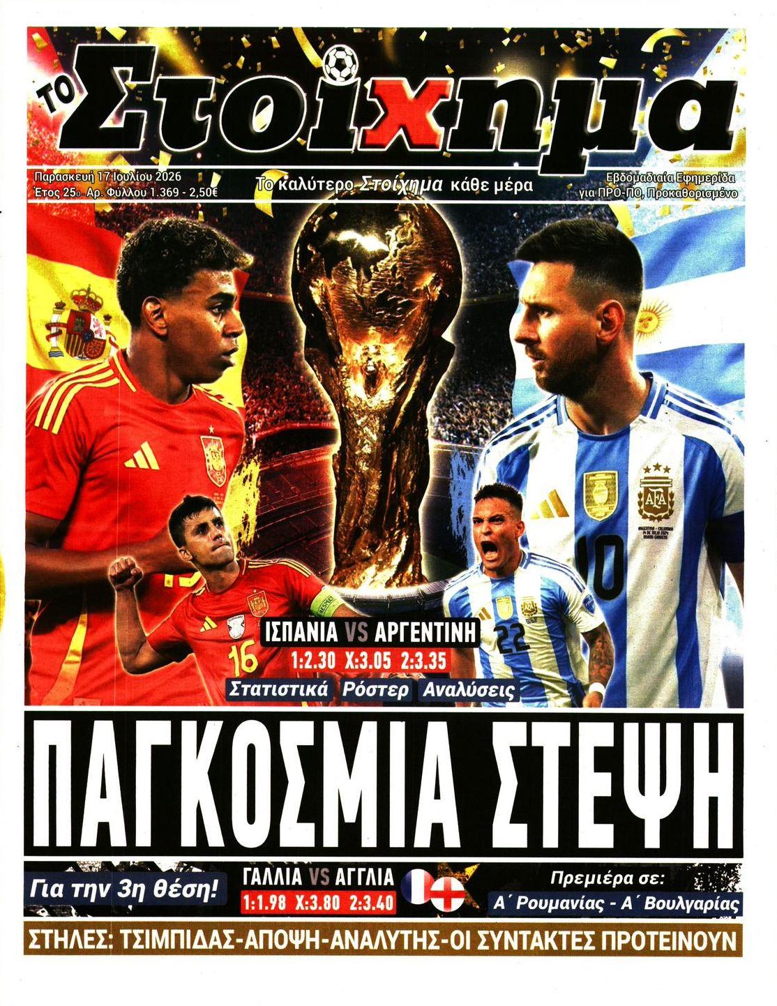 Πρωτοσέλιδο εφημερίδας Στοίχημα
