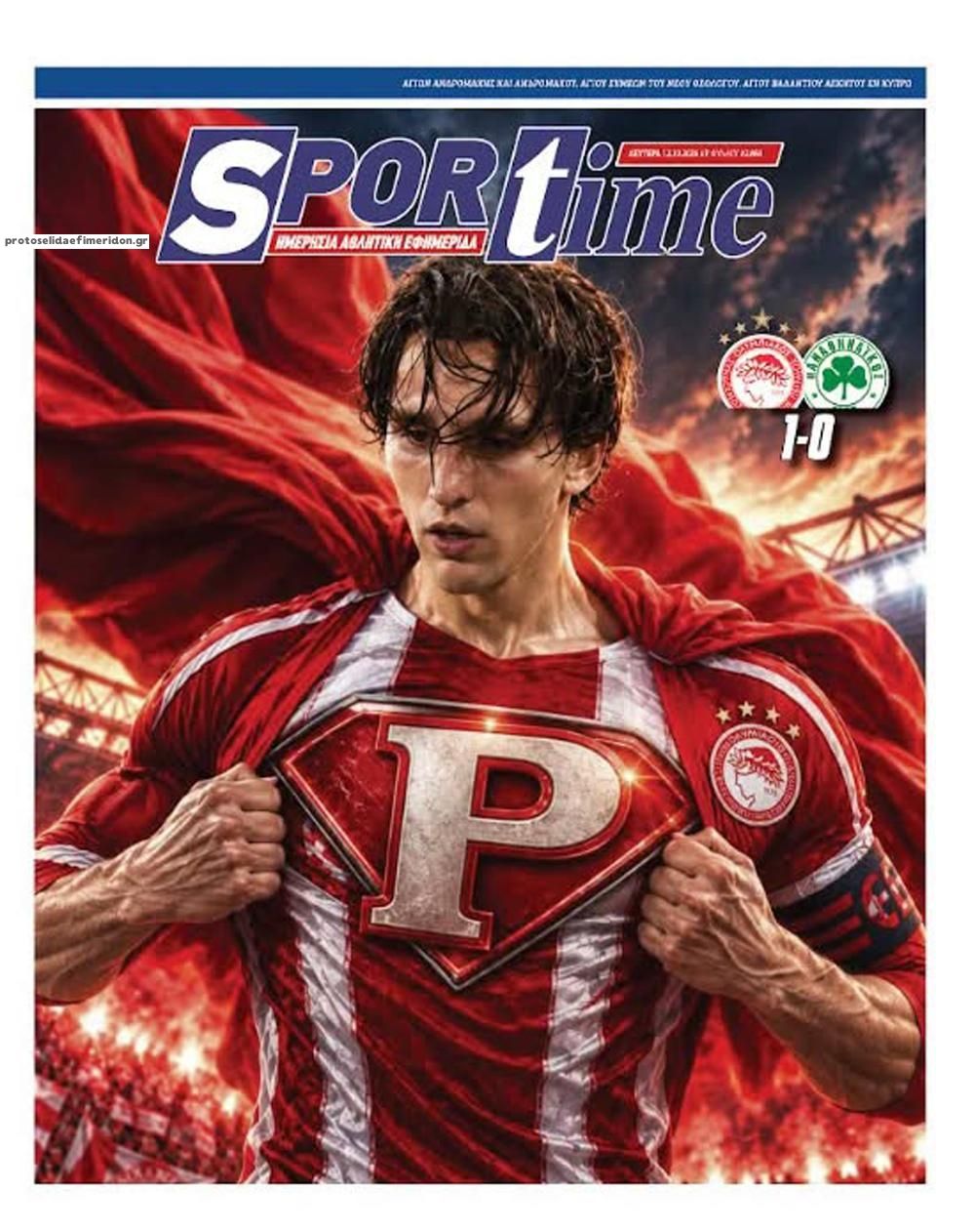 Πρωτοσέλιδο εφημερίδας Sportime 14/10/2026